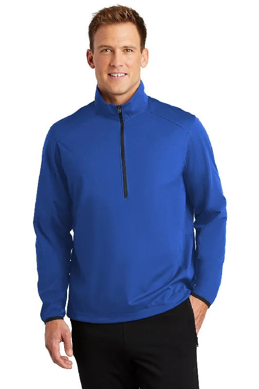 Port Authority Mens Active Wind & Water Resistant 1/4 Zip Jacket - True Royal Blue - Closeout Tiered Jacket Buttoned Jacket Zippered Jacket