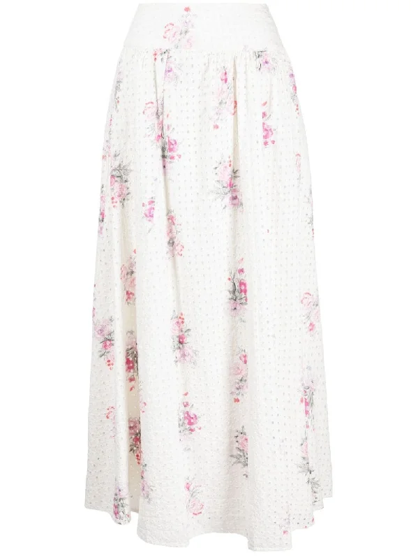 AVENTI FLORAL COTTON MAXI SKIRT patchwork skirt art