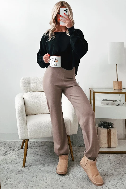 Living In Leisure Sweater Knit Joggers (Coca Mocha) Lightweight Heavyweight Midweight