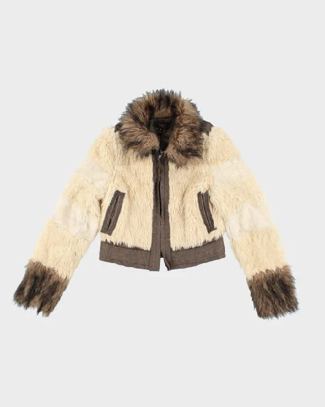 Vintage Y2k 00s Jessica Simpsons Faux Fur Wool Jacket - M Embroidered Jacket Appliqued Jacket Beaded Jacket Vintage Y2k 00s Jessica Simpsons Faux Fur Wool Jacket - M Embroidered Jacket Appliqued Jacket Beaded Jacket