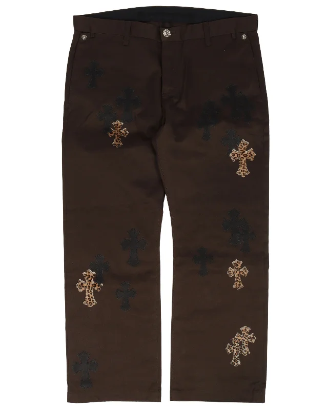 Cross Patch Chino Pants Trendy Velvet Pants