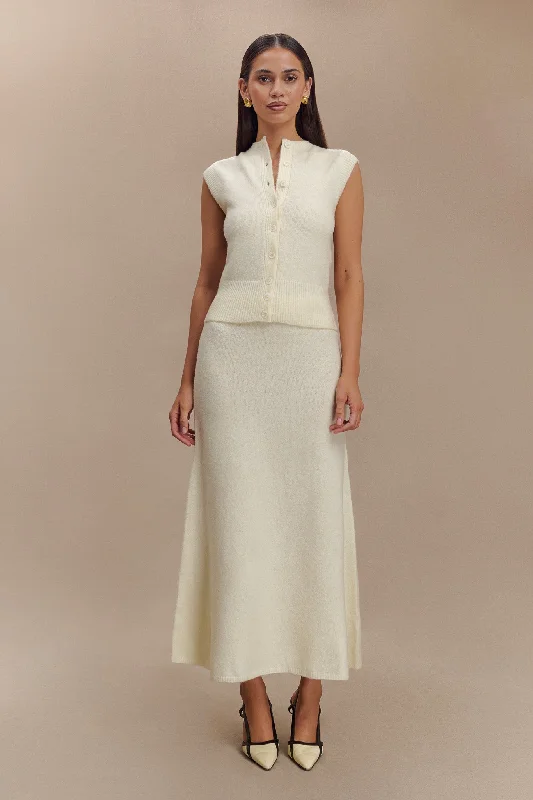 Vivica Knit Maxi Skirt - Ivory Marle summer skirt style