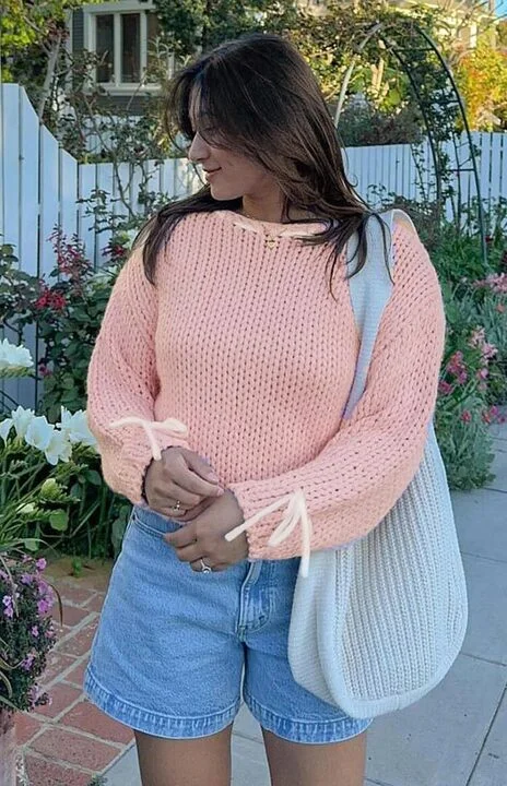 Bea Baby Pink Sweater Soft Cozy Warm