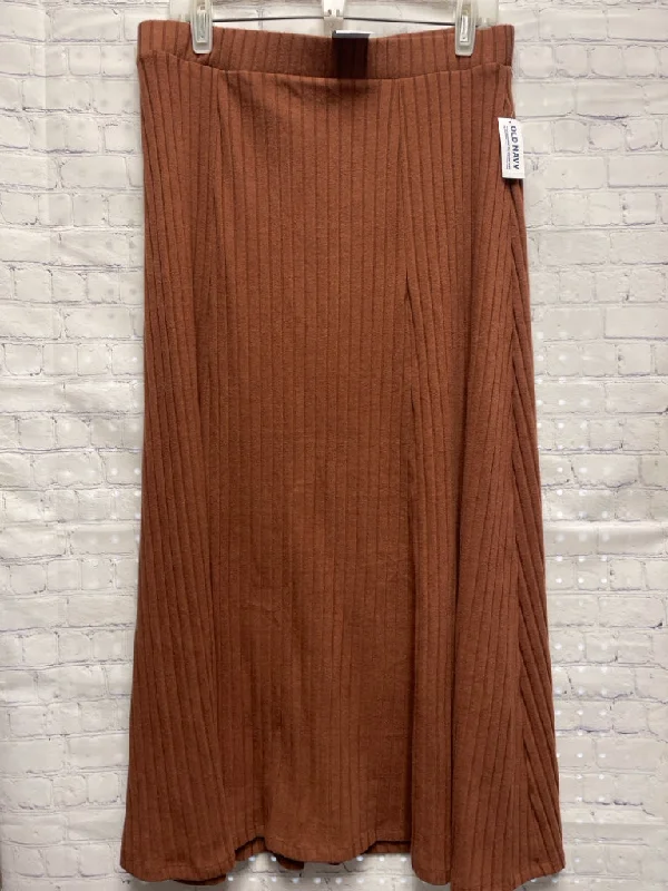 Size Large Ladies Brown Ribbed Old Navy Skirt satin skirt smooth