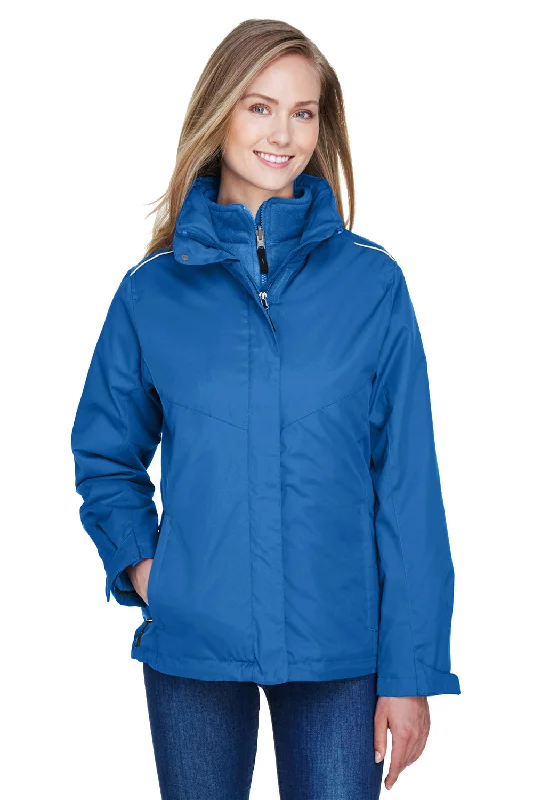 Core 365 Womens Region 3-in-1 Water Resistant Full Zip Hooded Jacket - True Royal Blue Wool Fabric Cashmere Fabric Tweed Fabric