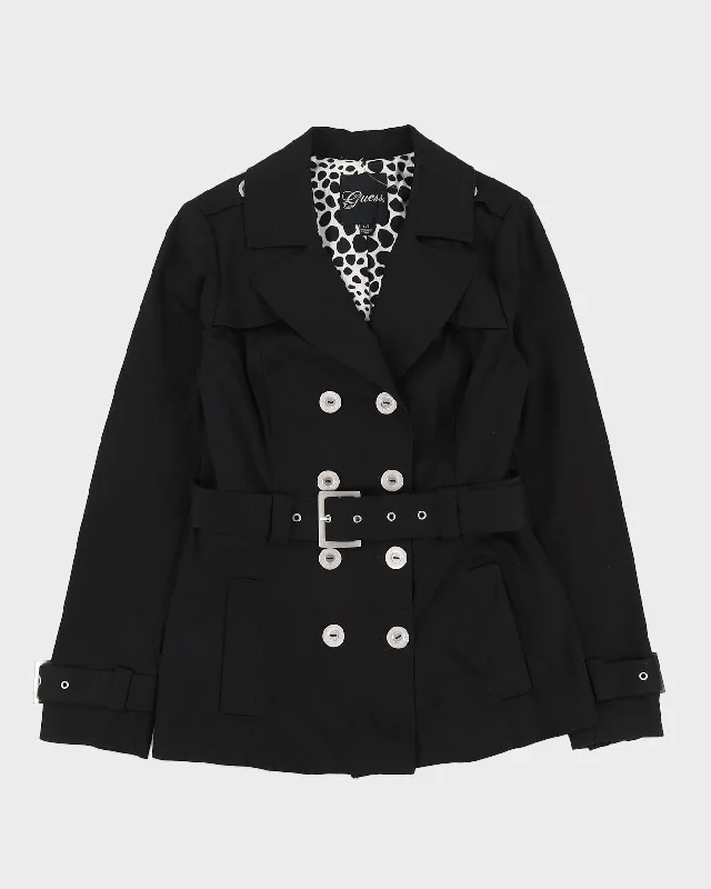 Guess Black Mac-Style Jacket - S Striped Jacket Polka Dot Jacket Floral Jacket