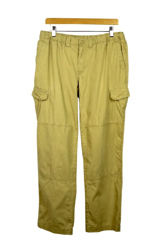Beige Iron Knee Cargo Pant Elegant Wool Trousers