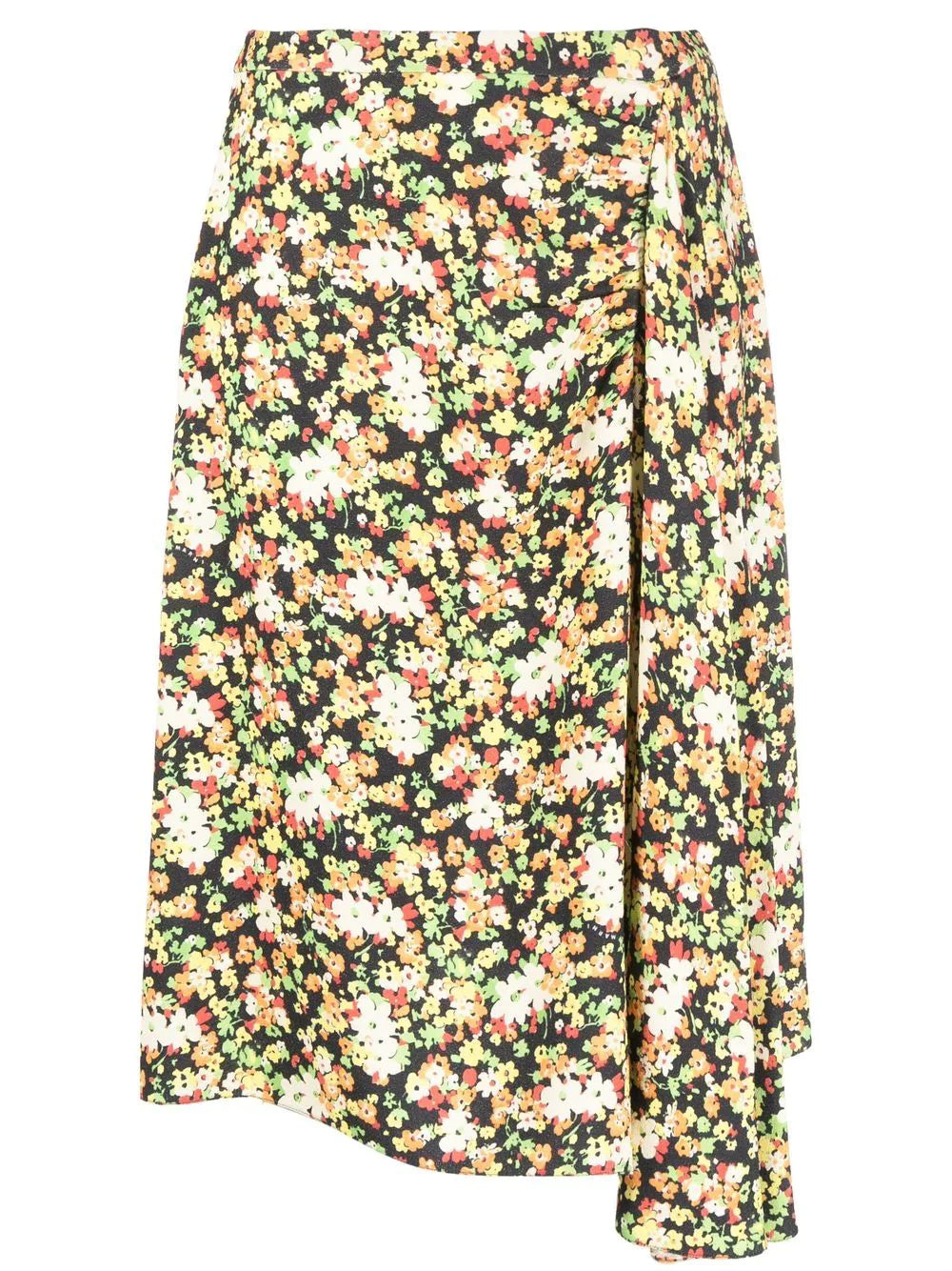 FLORAL-PRINT A-LINE SKIRT seamless skirt comfort