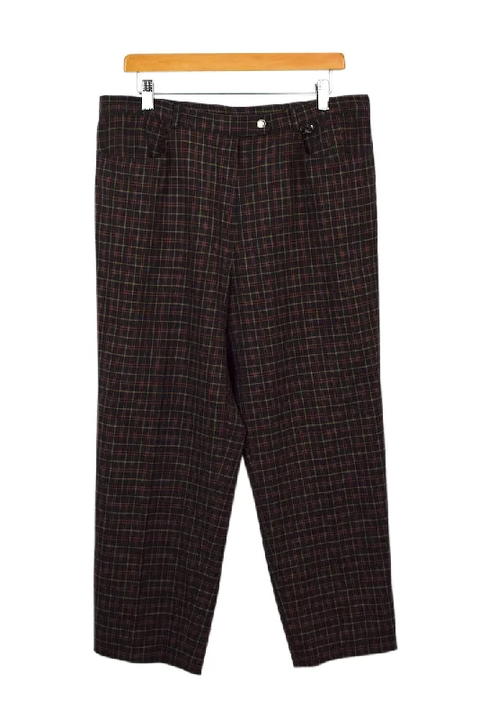 Reworked Checkered Print Pants Comfortable Cargo Pants