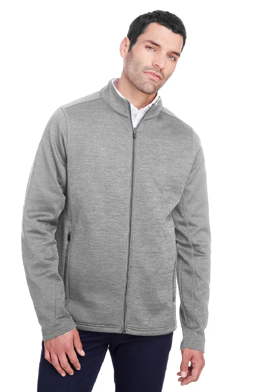 North End Mens Flux 2.0 Fleece Water Resistant Full Zip Jacket - Heather Light Grey/Carbon Grey Faux Fur Jacket Real Fur Jacket Shearling Jacket