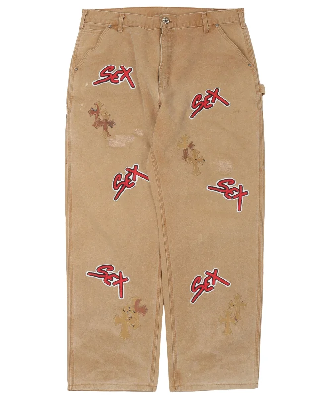 Sex Records Cross Patch Carpenter Pants Wide-Legged Palazzos
