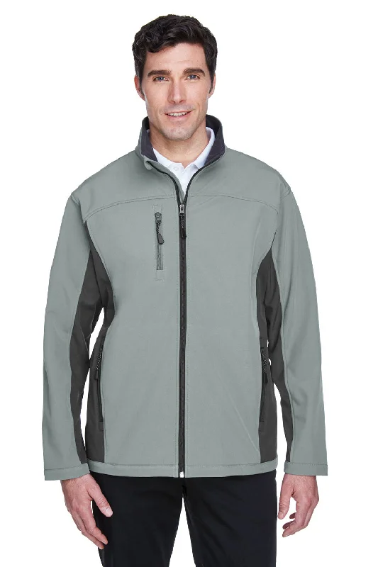 Devon & Jones Mens Wind & Water Resistant Full Zip Jacket - Charcoal Grey/Dark Grey - Closeout V-Neck Jacket Boat Neck Jacket Square Neck Jacket