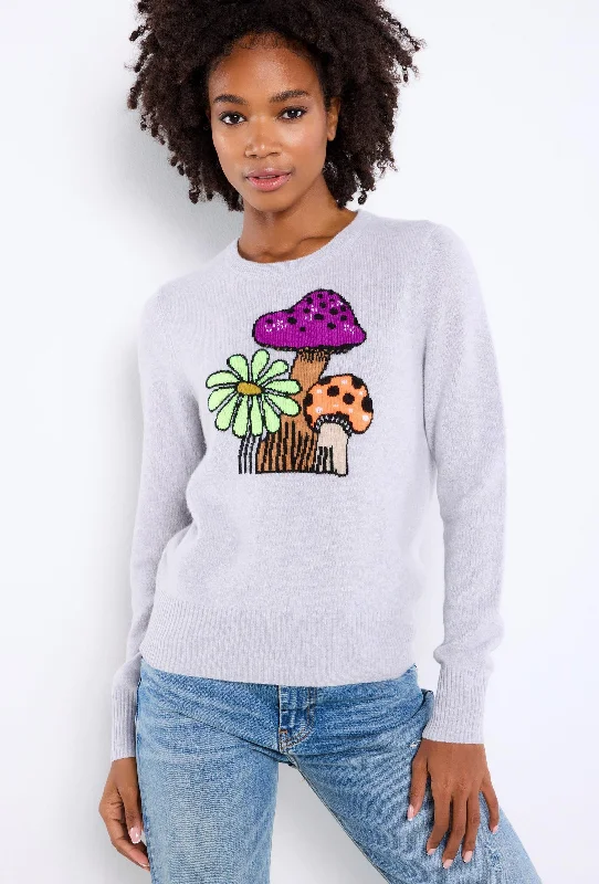 Good Trip Sweater Silver Mist - Lisa Todd Striped Floral Plaid