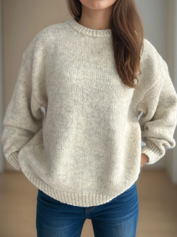 Lilah Round Neck Long Sleeve Sweater Thin Thick Dense