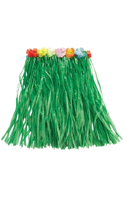 Hawaiian Skirt Hula Green 50cm casual skirt length