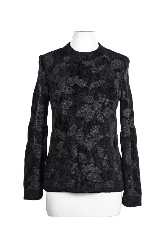 J.jill Sweater Mesh Blend Leather Blend Suede Blend