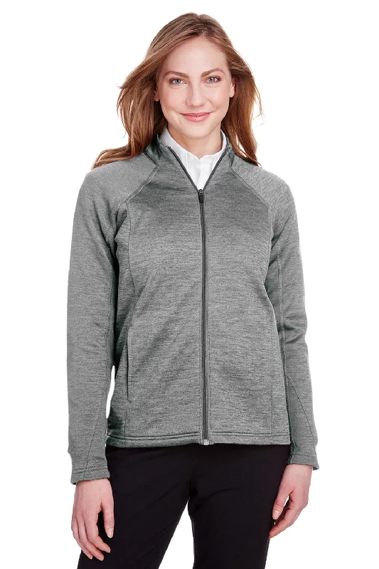North End Womens Flux 2.0 Fleece Water Resistant Full Zip Jacket - Heather Light Grey/Carbon Grey Trench Coat Raincoat Waterproof Jacket