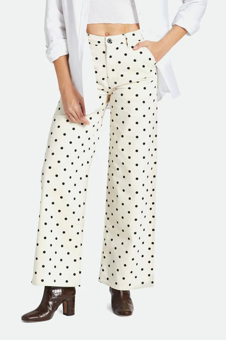 BRIXTON VICTORY FULL LENGTH WIDE LEG PANT - NATURAL Lightweight Linen Pants