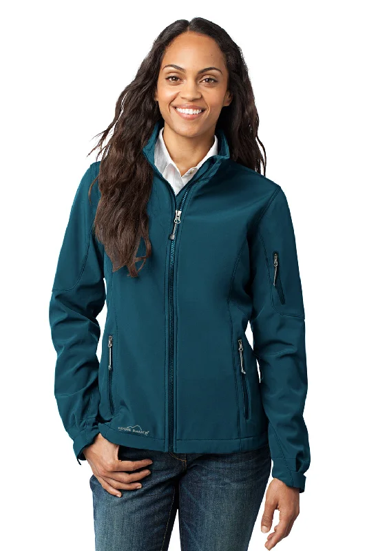 Eddie Bauer Womens Water Resistant Full Zip Jacket - Dark Adriatic Blue Faux Fur Jacket Real Fur Jacket Shearling Jacket