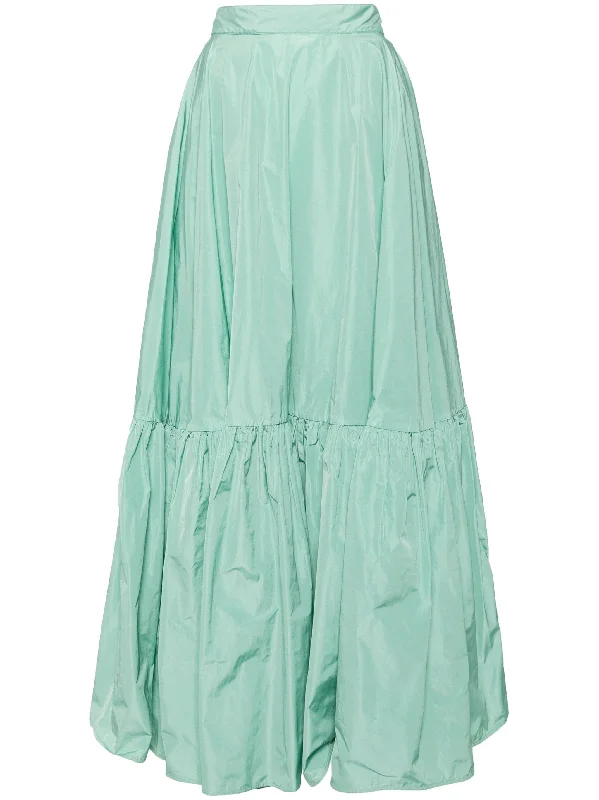 YARN DYED TAFFETA WATERPROOF MAXI SKIRT leather skirt bold