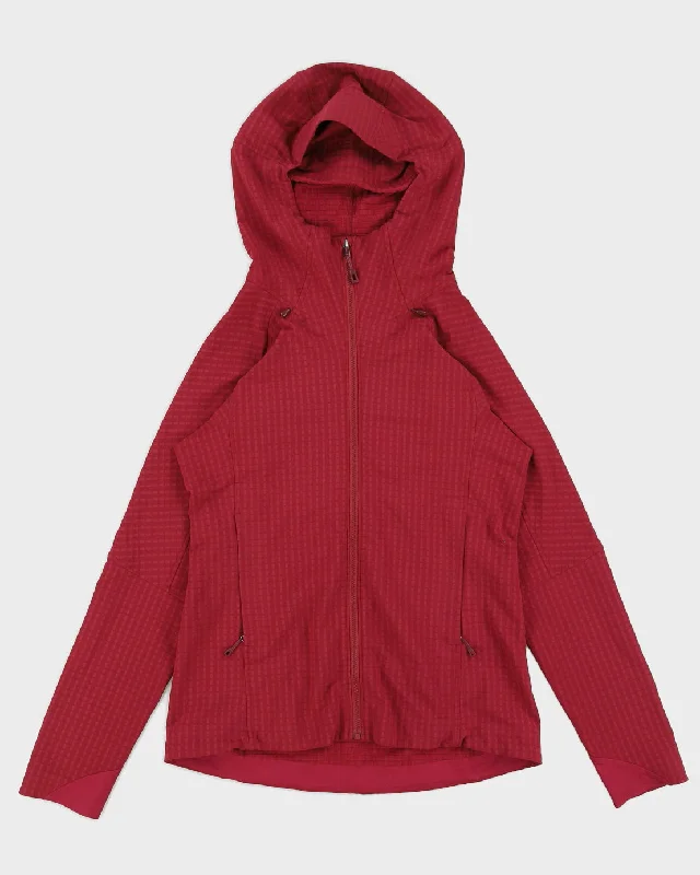 Patagonia Maroon Fitted Zip Up Hooded Jacket - S Satin Jacket Silk Jacket Chiffon Jacket