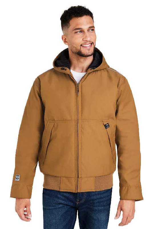 Dri Duck Mens Rubicon Water Resistant Full Zip Hooded Jacket - Saddle Brown - Closeout Mesh Jacket Canvas Jacket Denim Jacket