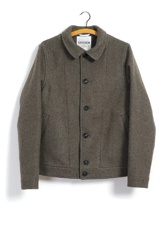 ATLAS | Short Wool Felt Jacket | Grey Brown Cotton Fabric Linen Fabric Terry Fabric