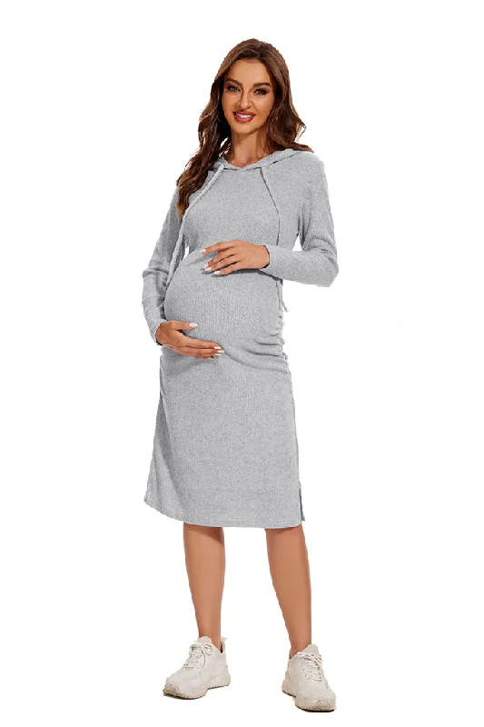 Smallshow Knit Maternity Sweater Midi Dress Cashmere Blend Cotton Blend Poly Blend