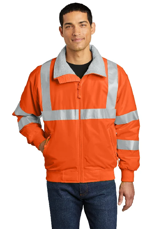 Port Authority Mens Challenger Wind & Water Resistant Full Zip Jacket - Safety Orange Mesh Jacket Canvas Jacket Denim Jacket