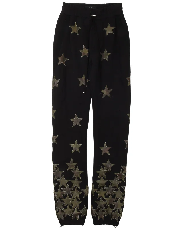 Chemist Leather Star Sweat Pant Classic Straight-Leg Pants