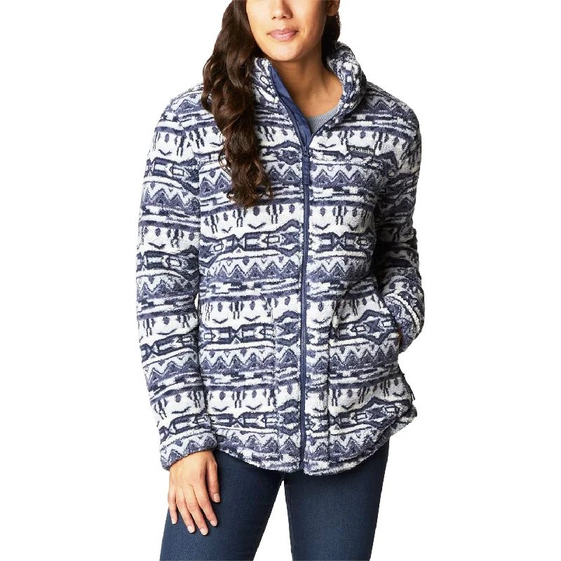Women's Columbia West Bend Full Zip Fleece Jacket Nocturnal 80's Stripe Notch Collar Jacket Peter Pan Collar Jacket Cowl Neck Jacket