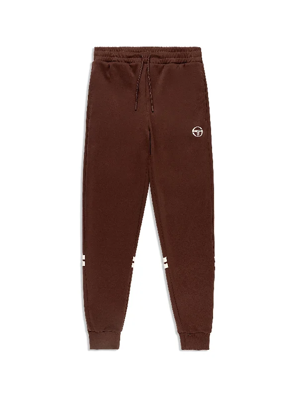 Miss Dallas Track Pant-Deep Mahogany Elegant Wool Trousers