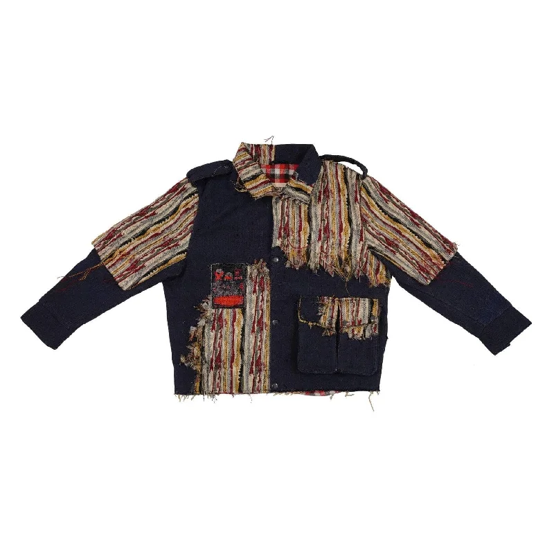 Chaos Camo and Denim Patch jacket Toggled Jacket Drawstring Jacket Belted Jacket