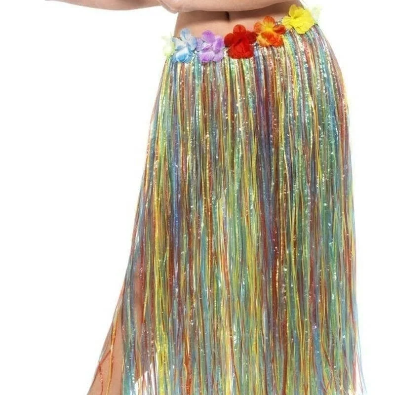 Hawaiian Hula Skirt With Flowers Adult Multi Coloured cashmere skirt fine