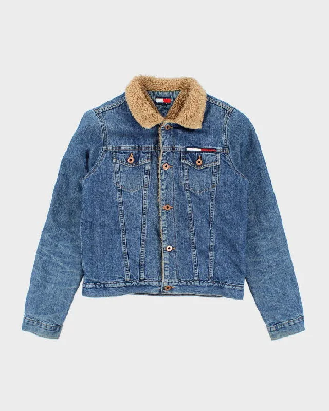 Vintage Tommy Hilfiger Lined Denim Jacket - M One-Shoulder Jacket Off-the-Shoulder Jacket Asymmetrical Jacket Vintage Tommy Hilfiger Lined Denim Jacket - M One-Shoulder Jacket Off-the-Shoulder Jacket Asymmetrical Jacket