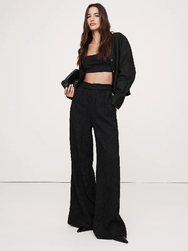Crinkle Crepe Pull-On Pant Modern Stretch Trousers