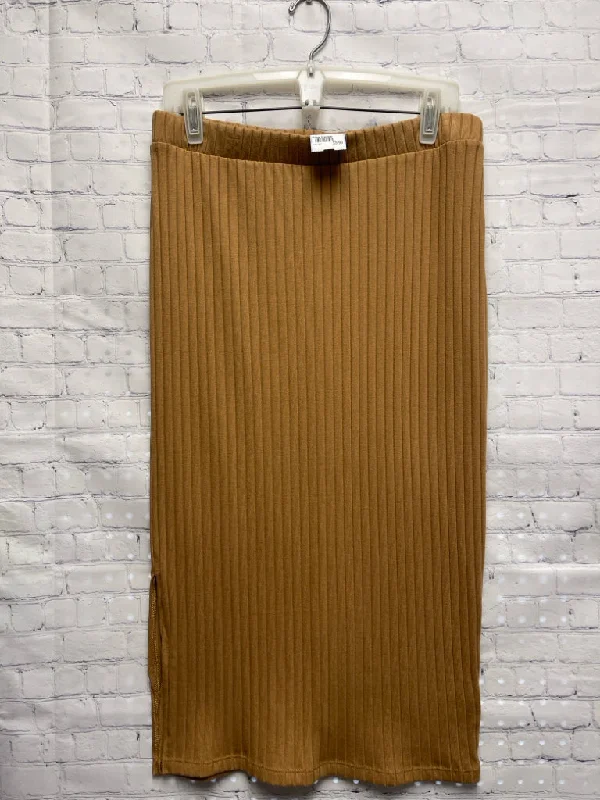 Size Large Ladies Gold Ribbed Old Navy Skirt silk skirt lustrous