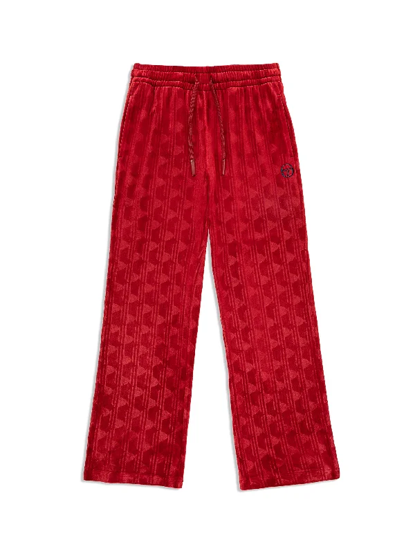 Gabrisa Velour Track Pant- Sun Dried Tomato Soft Stretch Trousers