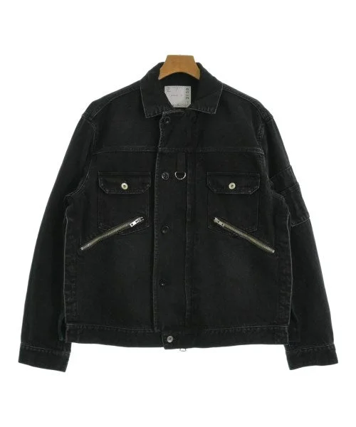 sacai Denim jackets Boat Neck Shawl Collar Notched Collar