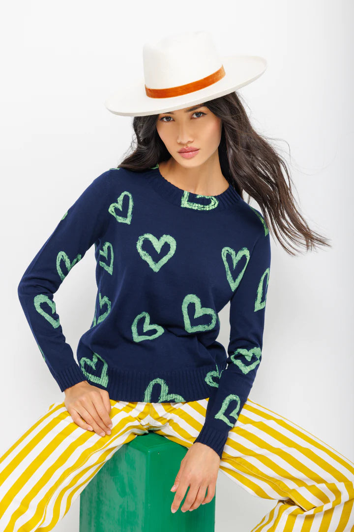 Love Zone Sweater Navy - Lisa Todd Anti-Pilling Anti-Shrink Durable