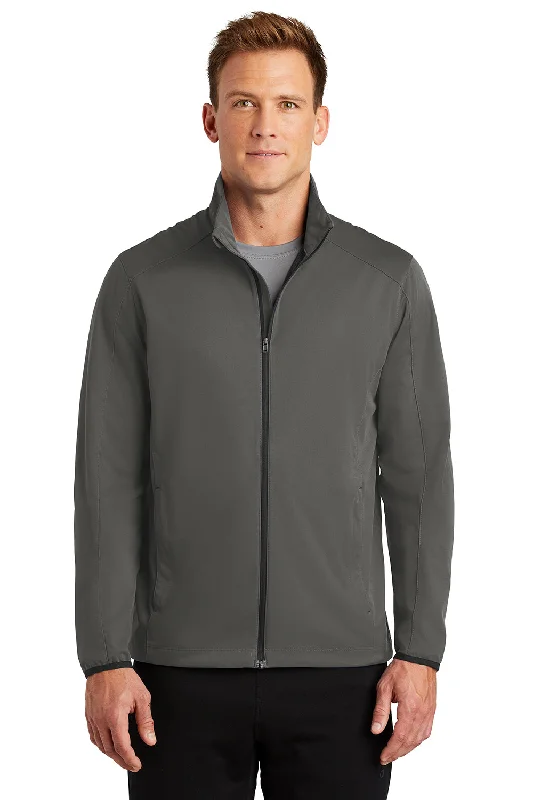 Port Authority Mens Active Wind & Water Resistant Full Zip Jacket - Steel Grey Appliqued Jacket Beaded Jacket Sequined Jacket