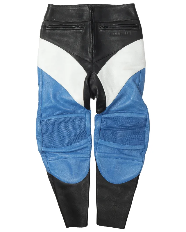 Leather Moto Pants Soft Stretch Trousers