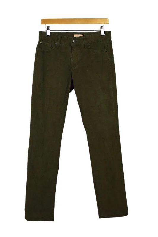 Khaki Corduroy Pants Casual Plaid Pants