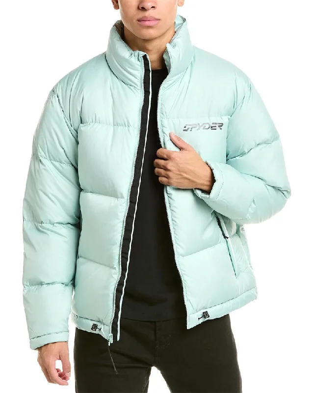 Spyder Windom Down Jacket Notch Collar Peter Pan Collar Cowl Neck