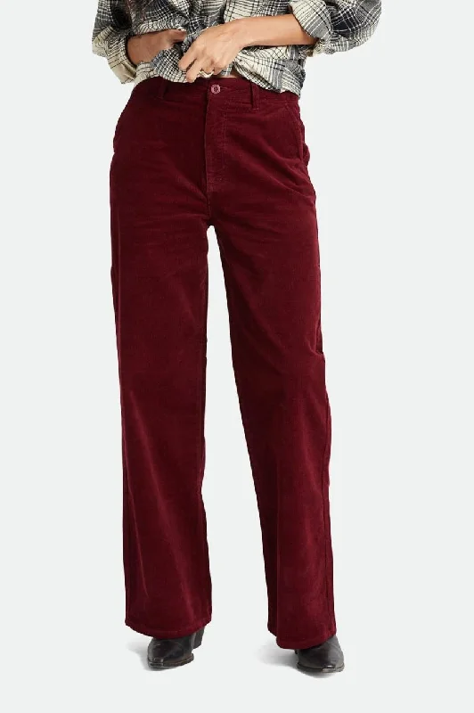 Brixton Victory Full Length Wide Leg Pant - Dark Burgundy Casual Lounge Pants