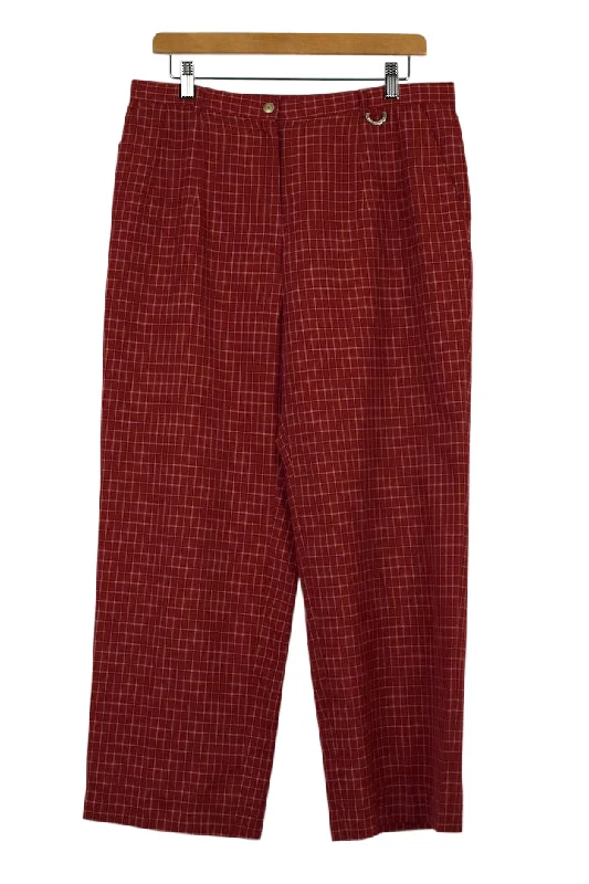 Reworked Checkered Pants Cozy Full-Length Pants