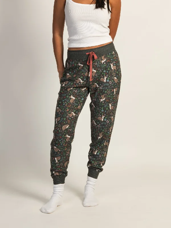 HARLOW AVA LOUNGE PANTS - BLACK Comfy Zip-Up Pants