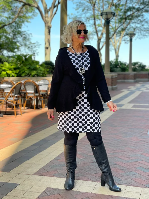 CAROLINE RUFFLE  SWEATER Tailored Straight A-Line