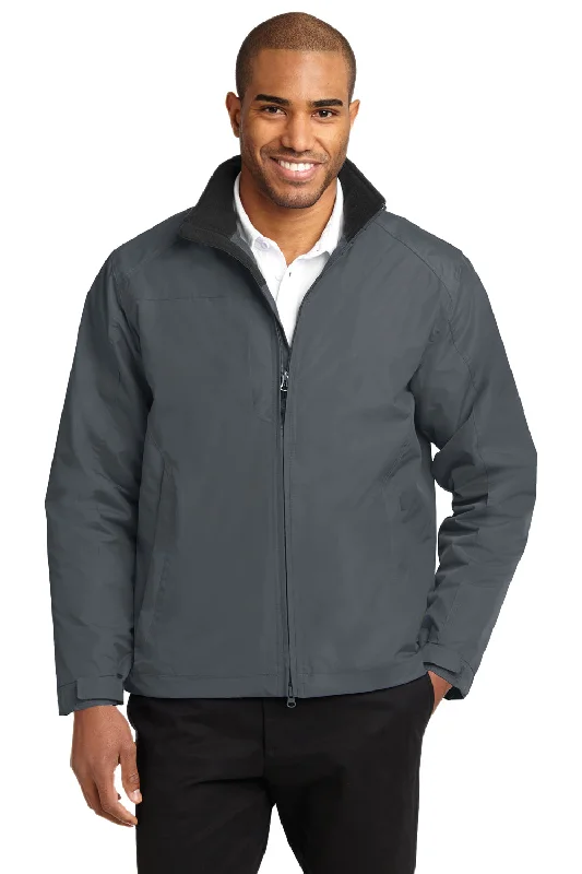 Port Authority Mens Challenger II Wind & Water Resistant Full Zip Jacket - Steel Grey/True Black Satin Jacket Silk Jacket Chiffon Jacket