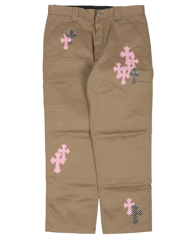 Cross Patch Double Knee Carpenter Pants Comfortable Fleece Pants